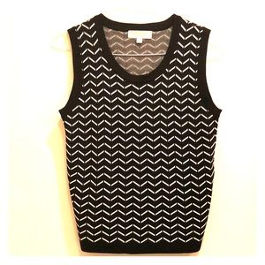 Black and white knit chevron shell by Olive & Oak